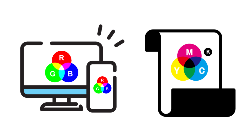 どっちがいい？用途別の選び方（画面表示・印刷物・グッズ別の比較）の図